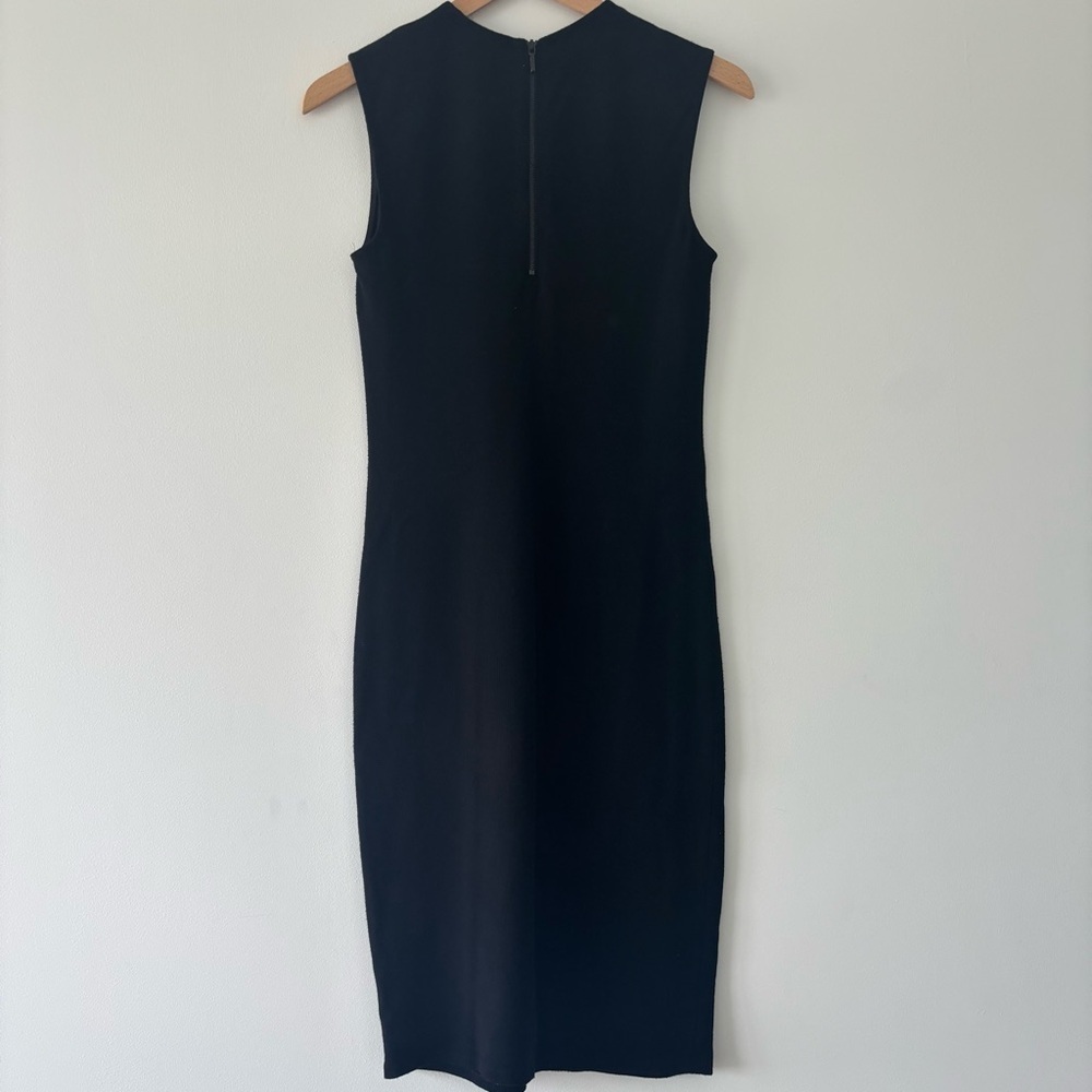 Vince Black Midi Dress Viscose Blend Sleek Modest Business Formal Event LBD XS - Picture 6 of 11